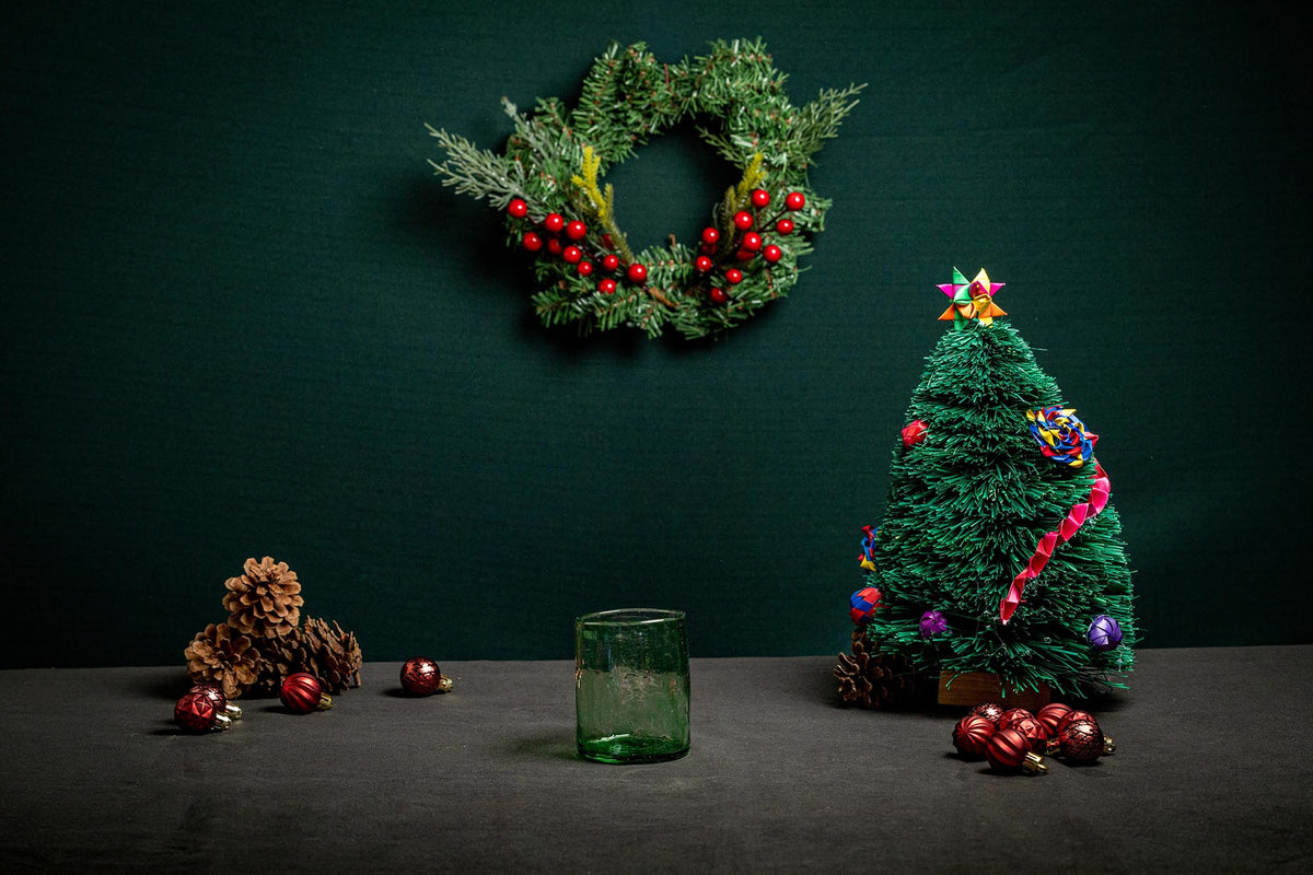 Vaso verde mediano único (set)