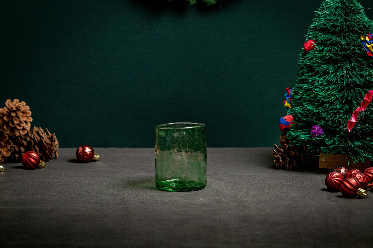 Vaso verde mediano único (set)